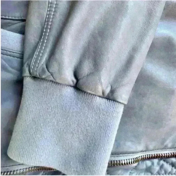 Bally Of Switzerland Vintage Gray/Blue Leather Jacket Size 42 US Large - Picture 4 of 14